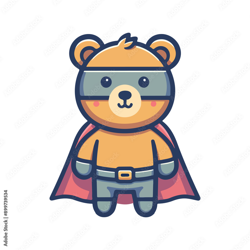 cute bear hero icon character cute bear hero icon character