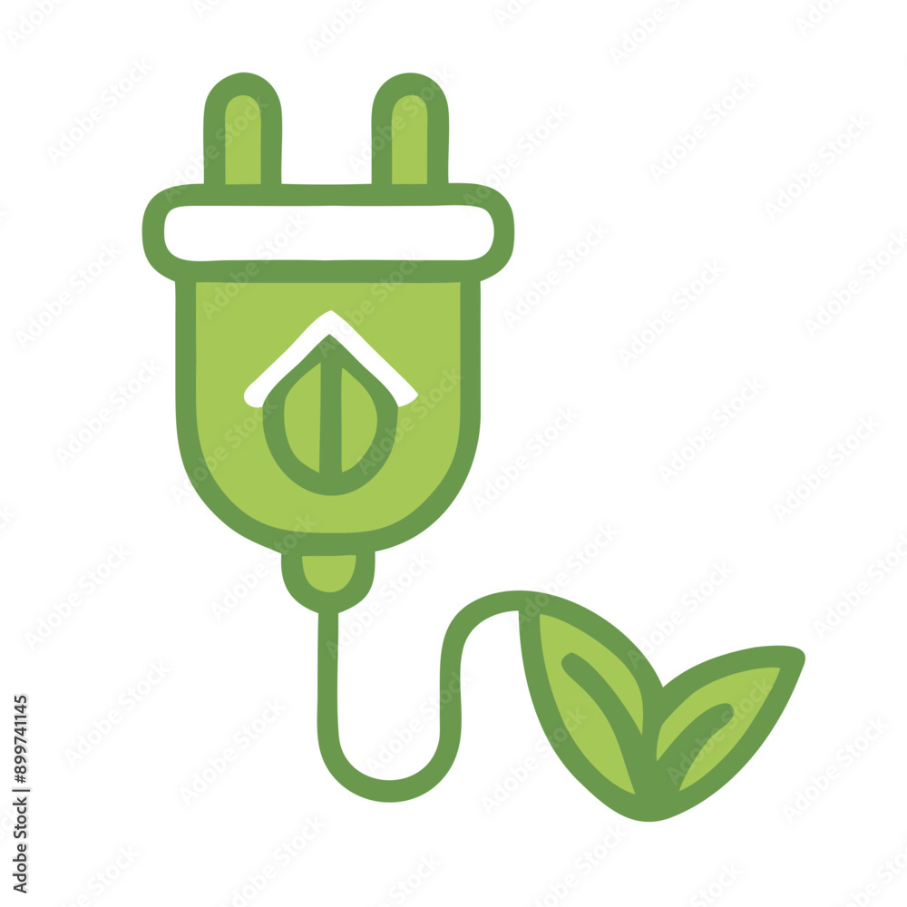 Eco-Friendly Green-Toned Vector Icon Representing Sustainable Energy with a Green Eco Plug Symbol for Environmental Conservation and Renewable Energy Solutions. Eco-Friendly Green-Toned Vector Icon Representing Sustainable Energy with a Green Eco Plug Symbol for Environmental Conservation and Renewable Energy Solutions.