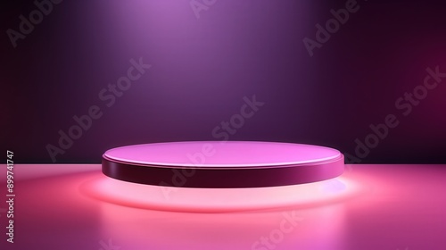 Round Platform on Pink Background