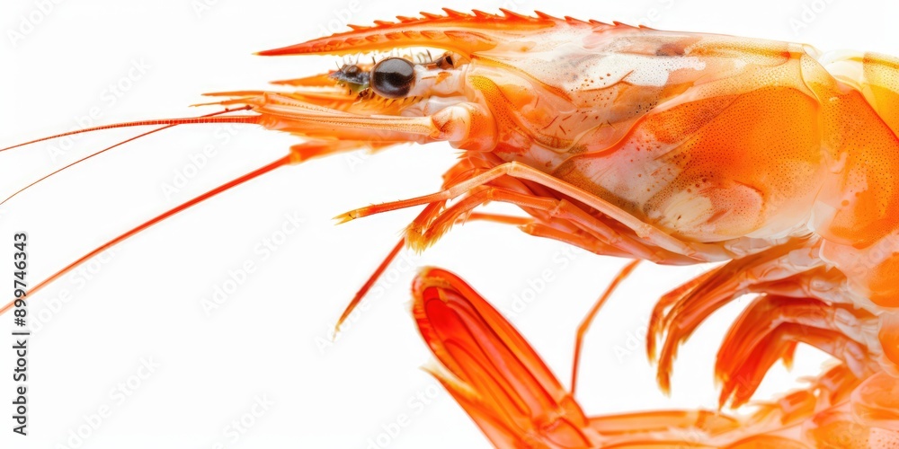 Head On Shrimp. Close-up of Delicious Crustacean for Cooking on White Background Head On Shrimp. Close-up of Delicious Crustacean for Cooking on White Background