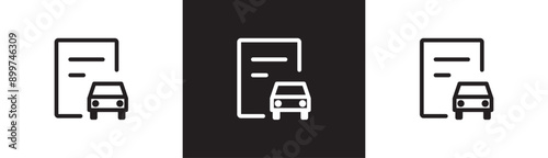 Tax payment icon, Electrical invoice icon, tax letter, warning, vector illustration of tax, outline and stroke style in black and transparent white background. Vector illustration Eps10.
