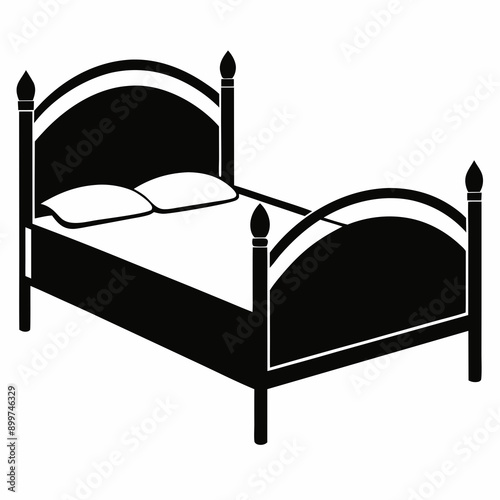  Bed Silhouette Vector Illustration