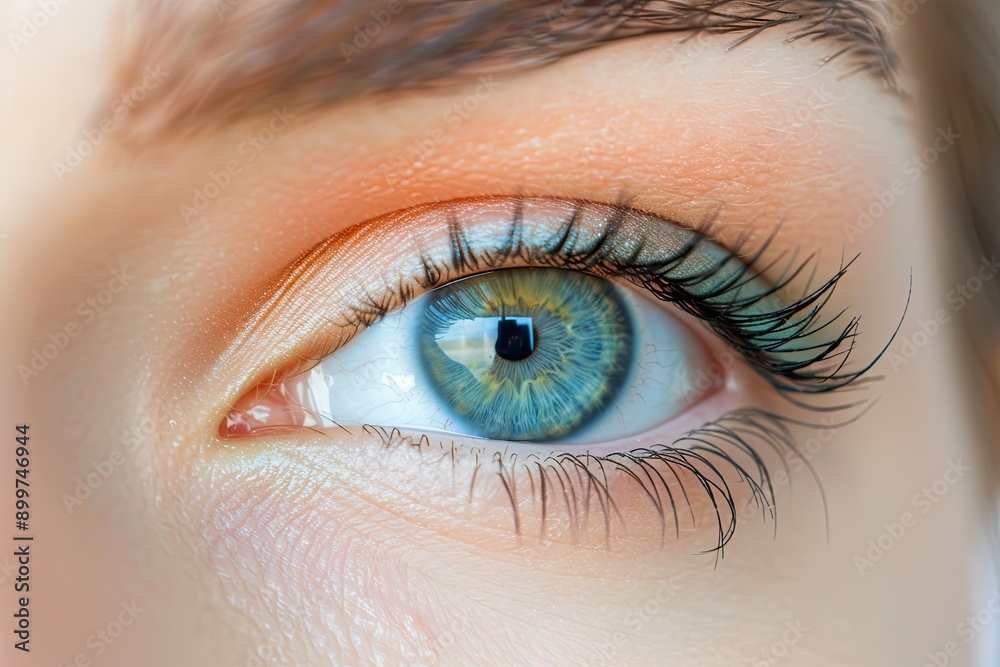 Fototapeta premium Close-up of a human eye showing intricate iris and details