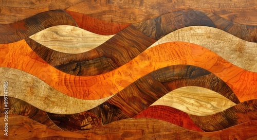 Wood Inlay. Textured Cherry Wood Marquetry for Warm Natural Effect photo