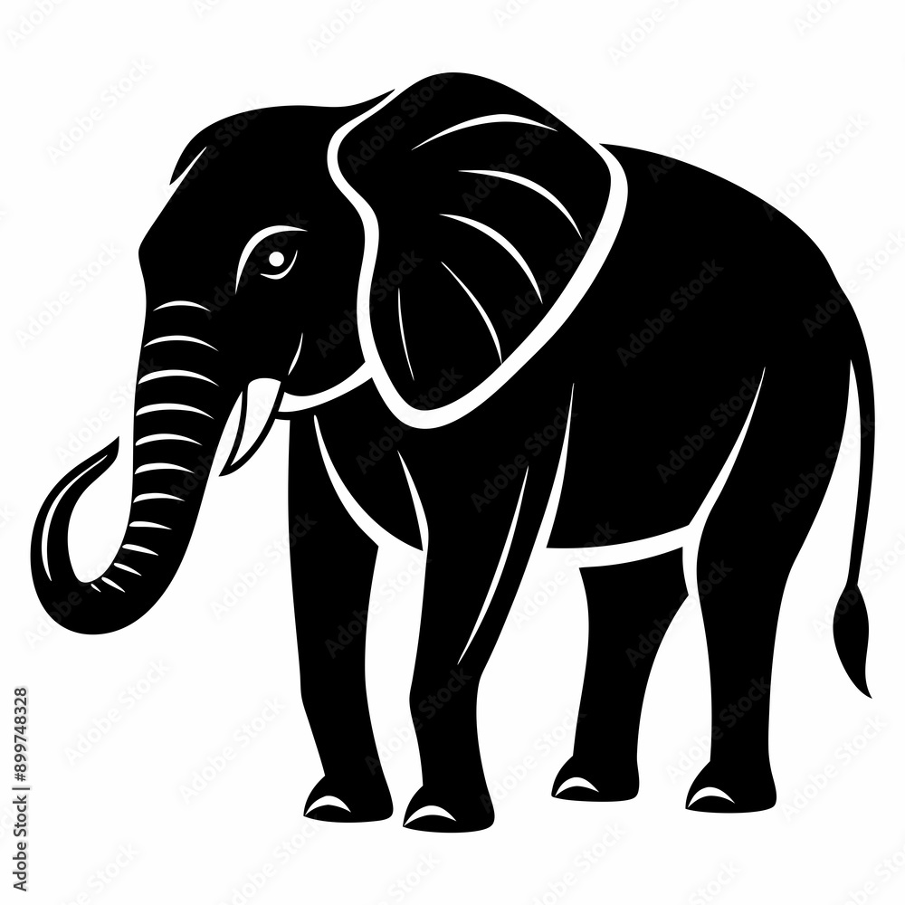 Obraz premium Elephant Silhouette Vector Illustration