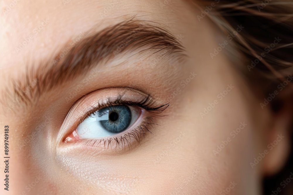 Obraz premium Close-up of a human eye showing intricate iris and details