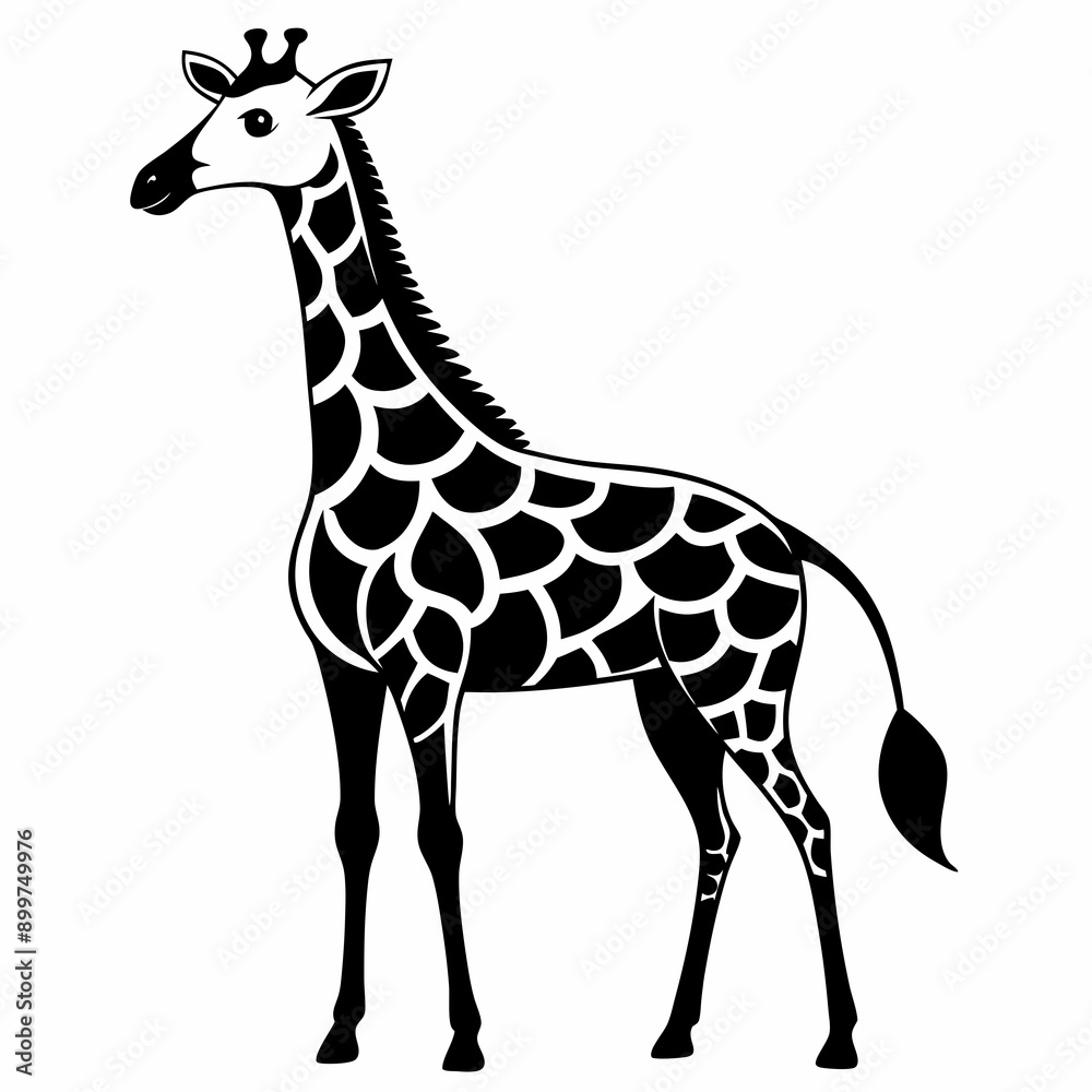 Obraz premium Giraffe Silhouette Vector Illustration