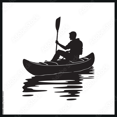 Canoe silhouette. simple boat silhouette