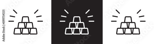 Assets and valuables line icon. Gold bar icon, Gold icon in vector Eps10 form on black and white transparent background.