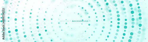 Abstract green circle halftone background. Futuristic digital high-technology pattern. Vector illustration