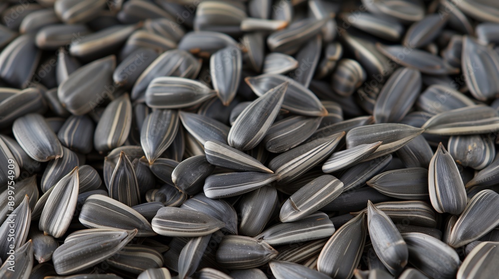 Macro close-up of raw black sunflower seeds, sunflower seed texture surface for wallpaper banner background with copyspace Macro close-up of raw black sunflower seeds, sunflower seed texture surface for wallpaper banner background with copyspace