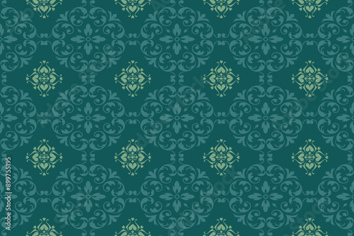 Oreintal Flora Damask Seamless pattern  embroidery, Indian style.  art ornament print.Design for carpet, cover.wallpaper, wrapping, fabric, clothing