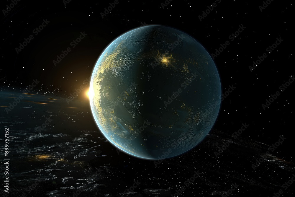 Fototapeta premium Habitable exoplanet, based on the latest astronomical discoveries.