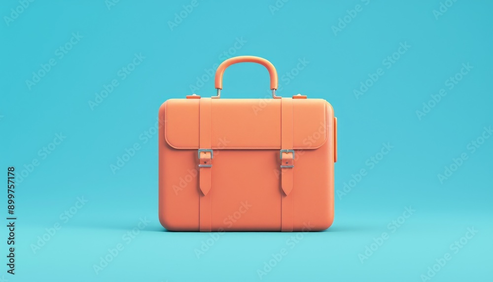 3D Business Briefcase Icon in Minimal Style for Professionals on Blue Background 3D Business Briefcase Icon in Minimal Style for Professionals on Blue Background