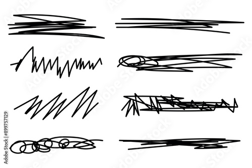 Set of hand drawn scribble line vector illustration