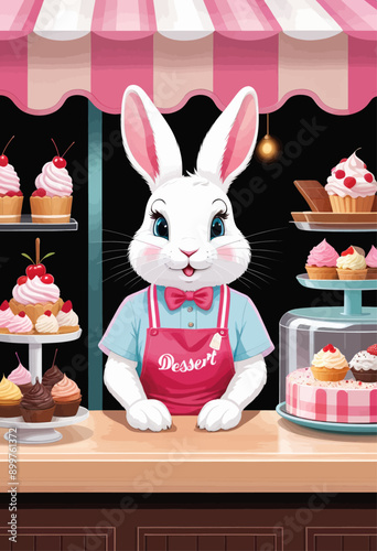 Whimsical Rabbit Dessert Counter