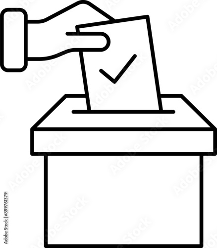 Vote icon. Voting vector illustration. Ballot box on white isolated background. Election business concept.