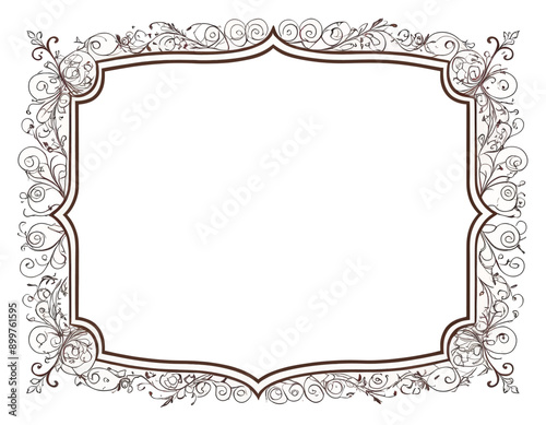 Vintage Ornate Frame with Floral Decoration