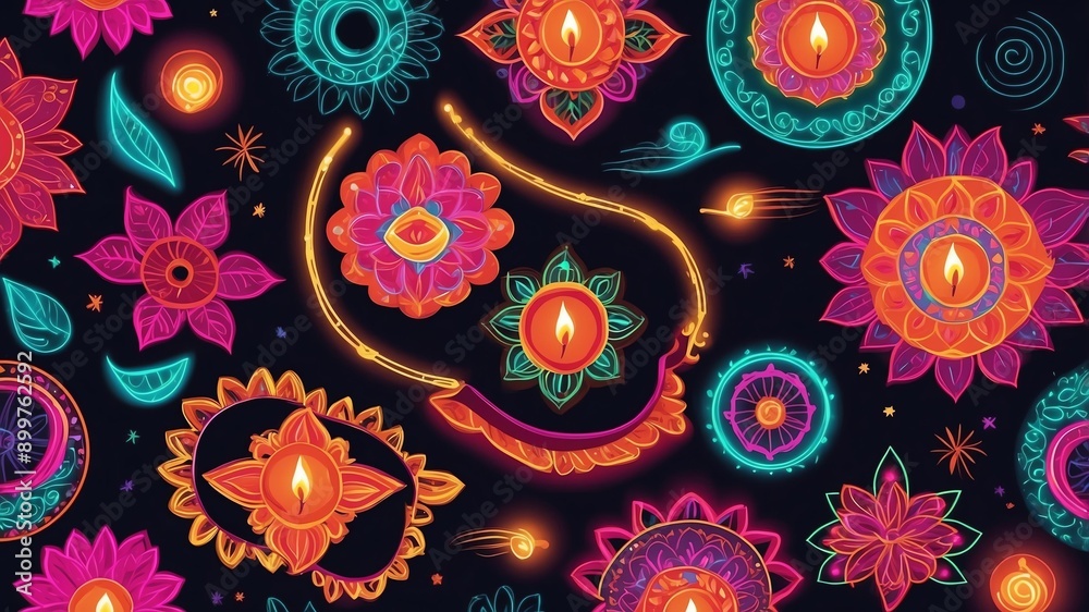 diwali holiday retro neon diwali holiday retro neon