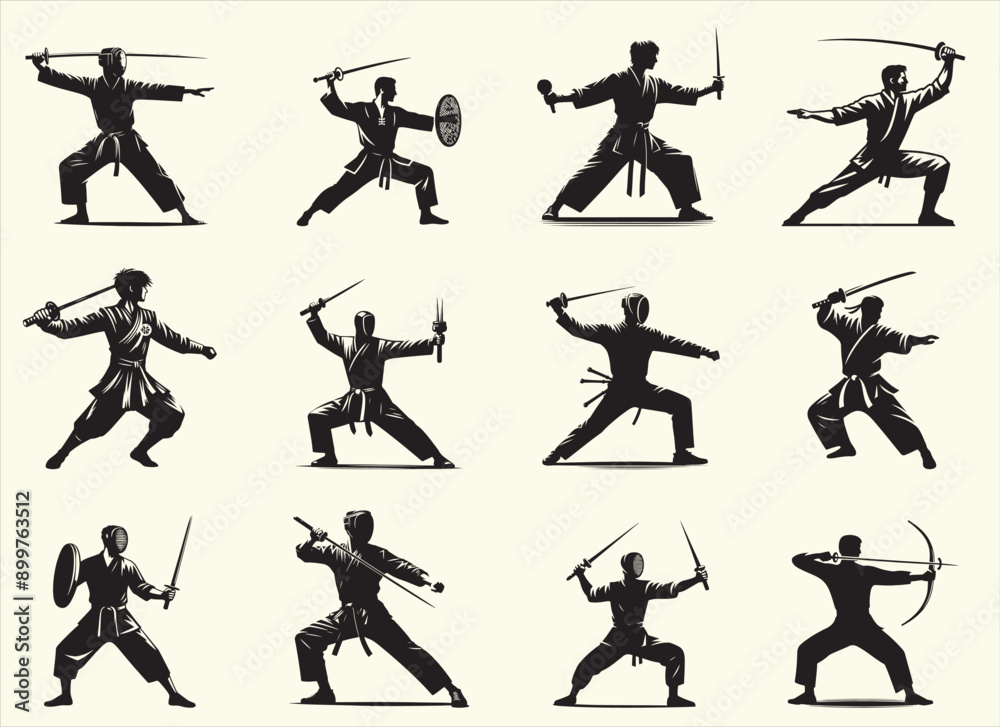 Arnis Player Silhouette Vector Illustration Arnis Player Silhouette Vector Illustration