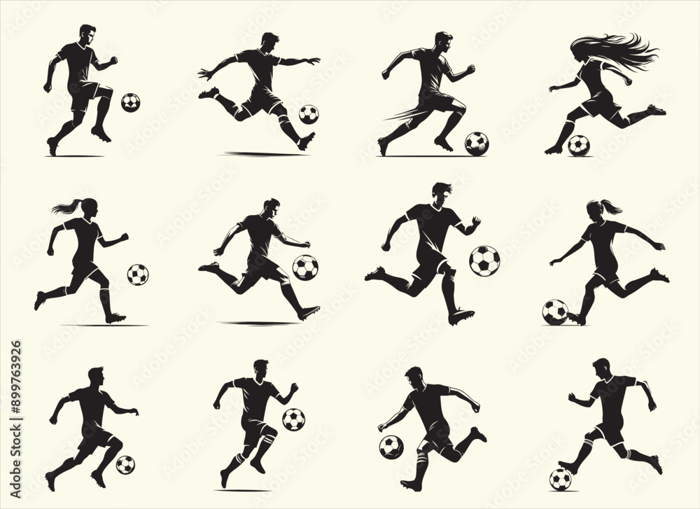 Soccer player Silhouette Vector Illustration Soccer player Silhouette Vector Illustration