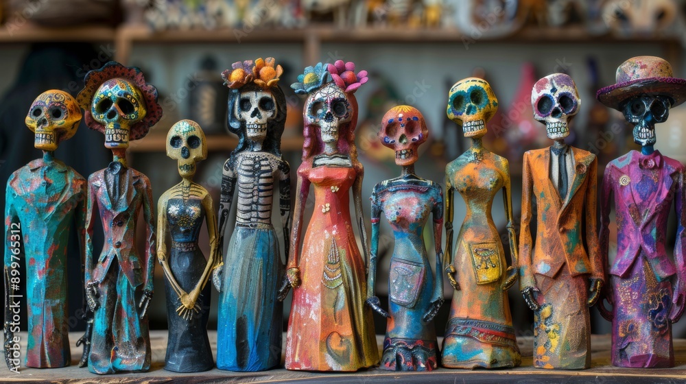 decorative skull dolls for the day of the dead Mexico