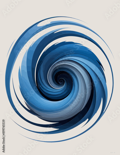 Spiraling Whirlpool of Blue and White