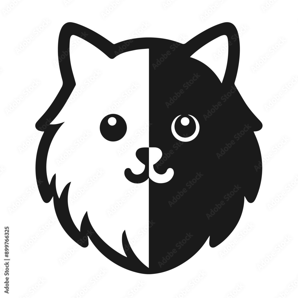 Clean Black and white vector silhouette of a Cat on white background Clean Black and white vector silhouette of a Cat on white background