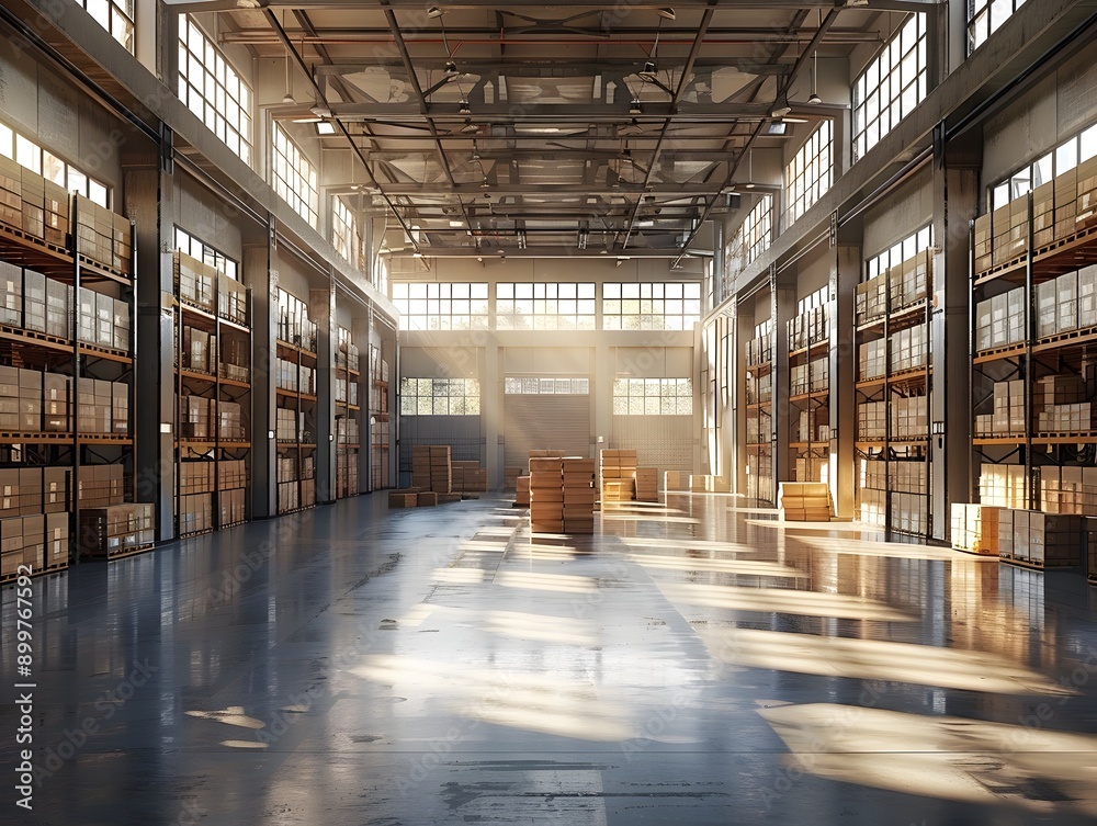 Fototapeta premium Flexible and Scalable Warehouse Shelving Systems for Optimized Storage and Logistics Solutions