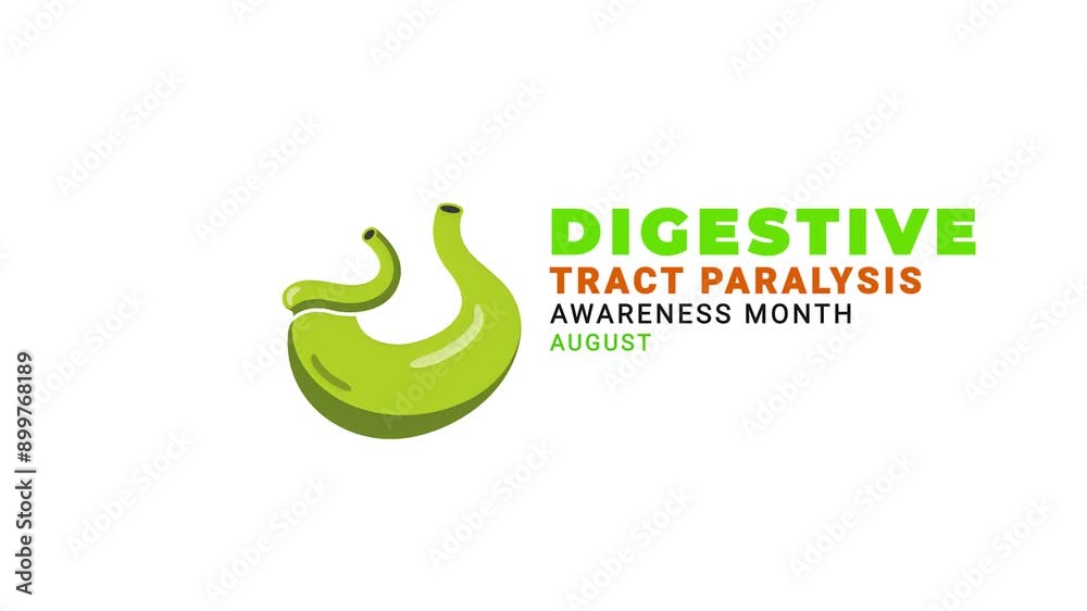 Digestive tract paralysis awareness month. Stomach icon Motion. Digestive tract paralysis awareness month. Stomach icon Motion.