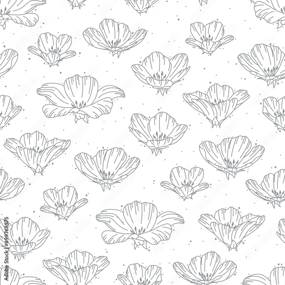 Series of seamless flower pattern motif galore in rustic floral scandinavian outline line for textile fabric wallpaper paper wrap print Series of seamless flower pattern motif galore in rustic floral scandinavian outline line for textile fabric wallpaper paper wrap print