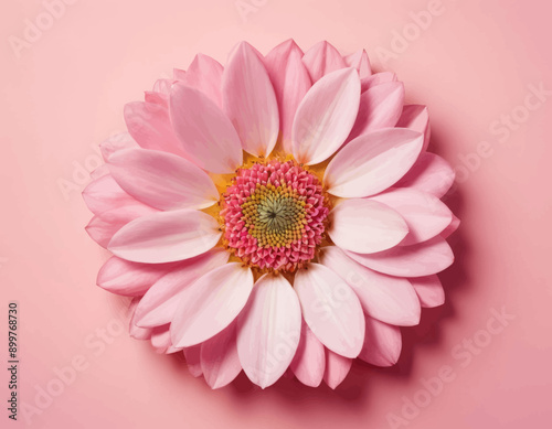 Pink Daisy Flower with Yellow Center