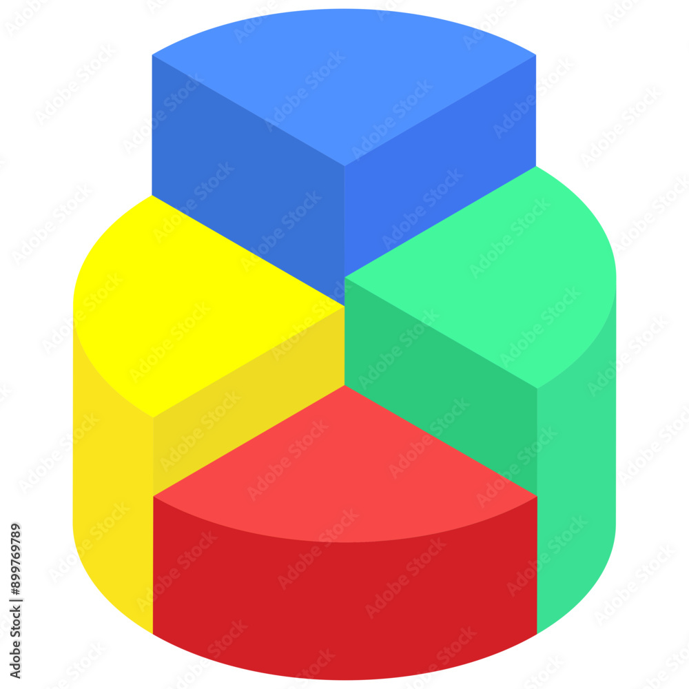 Obraz premium 3d pie chart in Isometric Style