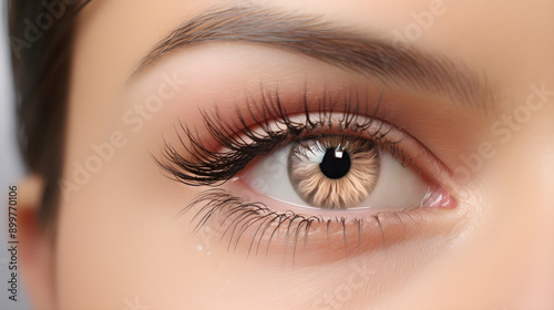 Close-Up Image of Natural Looking Eyelash Extensions on Almond-Shaped Eyes