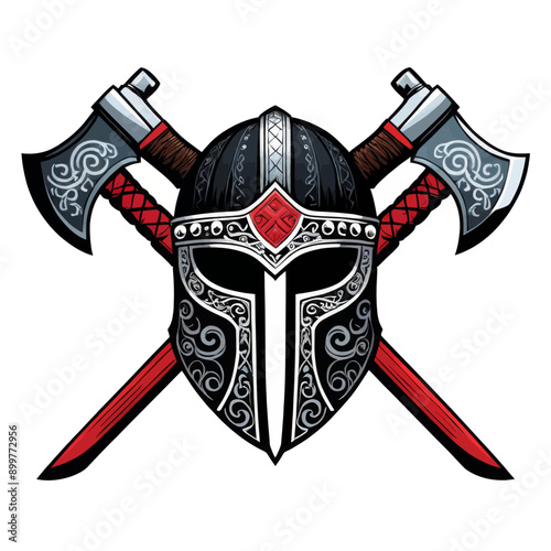 Medieval Knight's Helmet and Sword Set