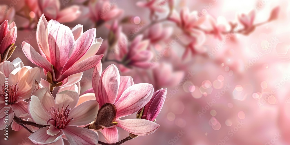 Magnolia flowers background. AI generation Magnolia flowers background. AI generation