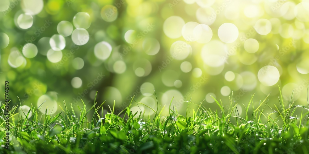 Obraz premium Natural background with green, close up. Ai generation