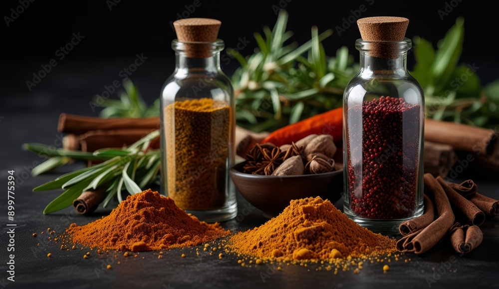 Colorful Spices and Herbs Collection Colorful Spices and Herbs Collection