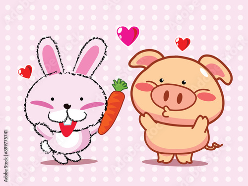 Rabbit Cute Love Piggy junior