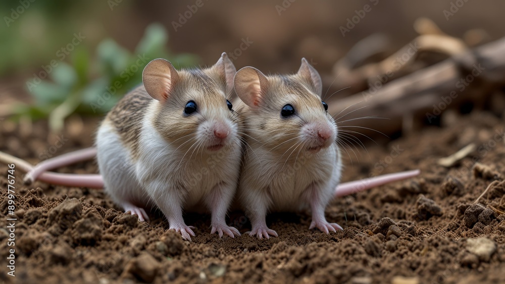 Adorable Brown Field Mice Duo Adorable Brown Field Mice Duo