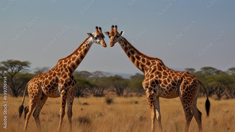 Fototapeta premium Majestic Giraffes in Serengeti Landscape