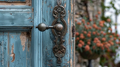 Vintage Door Knob with a Garden View