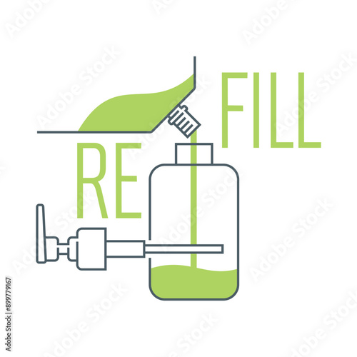 Refill program abstract geometric logo - Sustainable development strategy