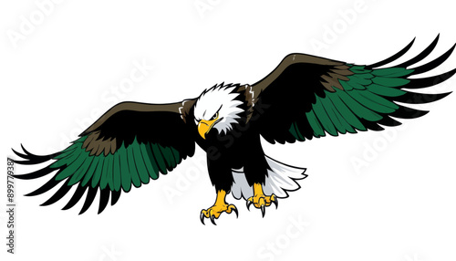 Eagle in Flight: Majestic Bird with Spread Wings