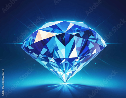 Diamond Illumination: A Sparkling Blue Gemstone