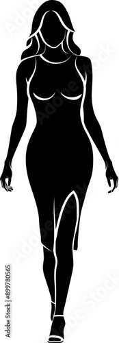 Silhouette of Sexy  Women In Dress. Vector illustration
