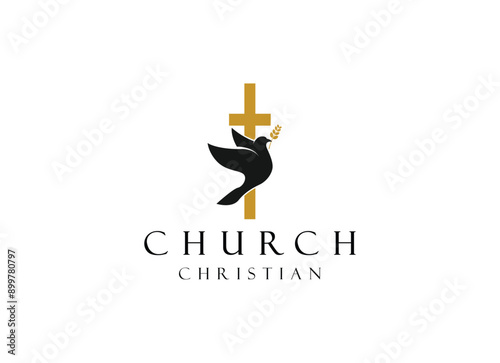 Church religious christian logo design. Church Logo Design