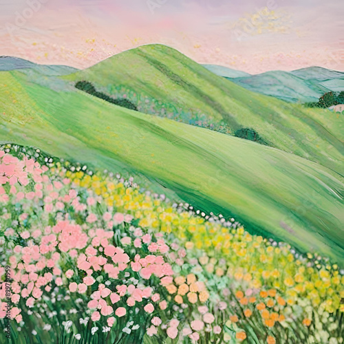 landscape with flowers