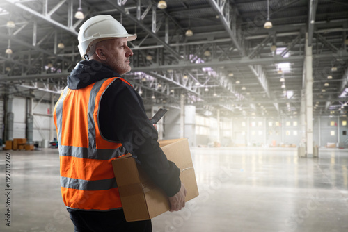 Man warehouse contractor. G...