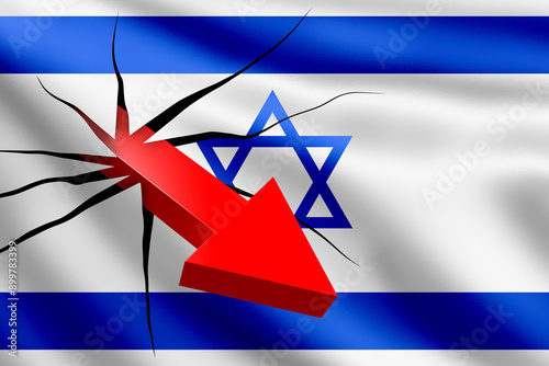 Destroying Israel flag. Pol...
